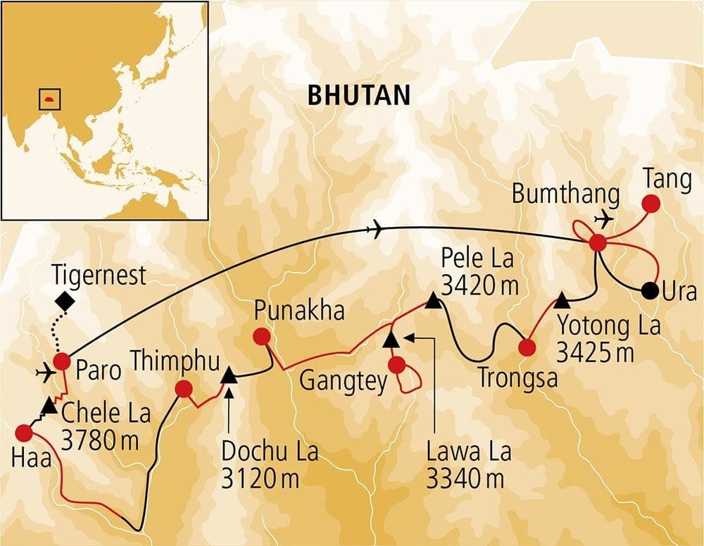 Bikereise durch das Königreich Bhutan
